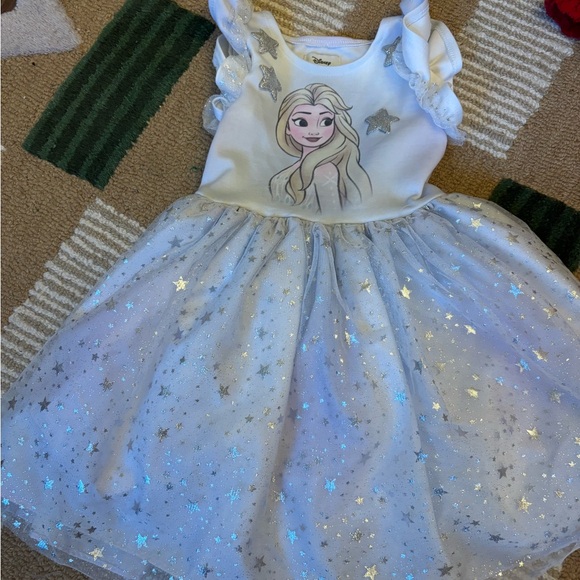 Girls' White and Silver Star Dress - Picture 2 of 5